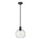 Z-Lite Margo 1 Light Pendant, Matte Black And Clear Seedy 7501P10-MB - alternate 1